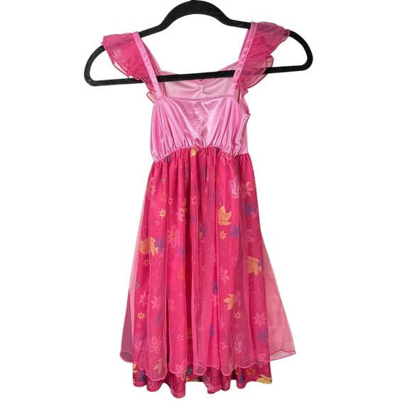 Disney Princess Pink Dress Kids Size 6 Nightgown Costume Jammies Floral Mesh - Picture 2 of 7